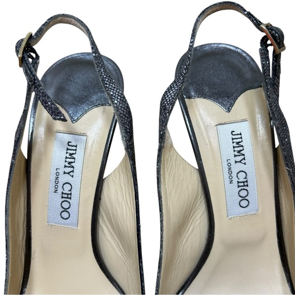 Jimmy Choo, Glitter Slingback Platform Pump ‘Clue’ Box Dustbag, Size 40 IT US 10 - Picture 14 of 16